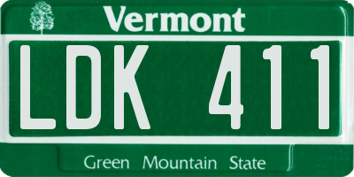 VT license plate LDK411