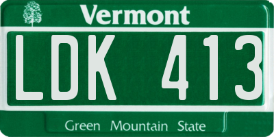 VT license plate LDK413