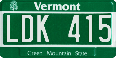 VT license plate LDK415