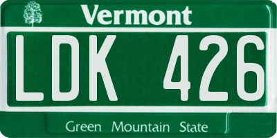 VT license plate LDK426