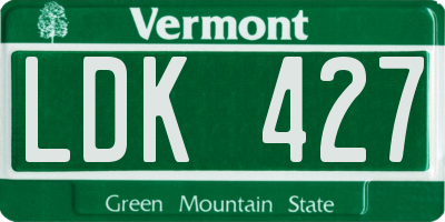 VT license plate LDK427