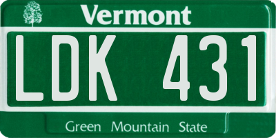 VT license plate LDK431