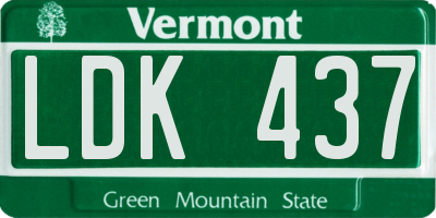 VT license plate LDK437