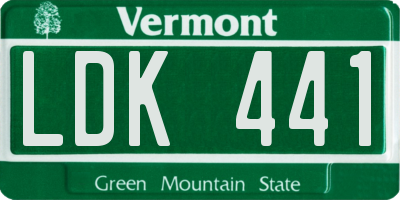 VT license plate LDK441