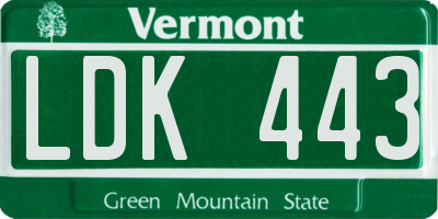 VT license plate LDK443