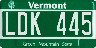 VT license plate LDK445