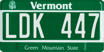 VT license plate LDK447