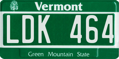VT license plate LDK464
