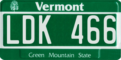 VT license plate LDK466