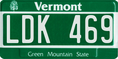 VT license plate LDK469