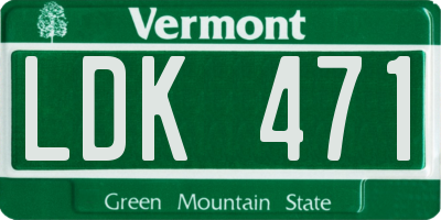 VT license plate LDK471