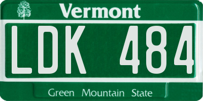 VT license plate LDK484