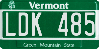 VT license plate LDK485