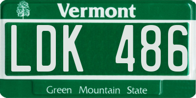 VT license plate LDK486