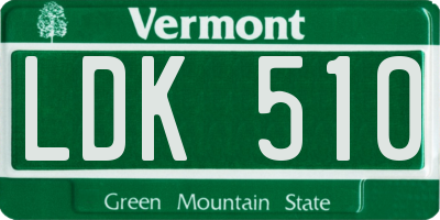 VT license plate LDK510