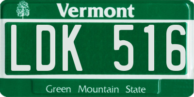VT license plate LDK516