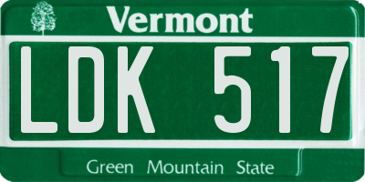 VT license plate LDK517