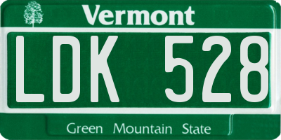 VT license plate LDK528