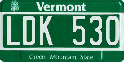 VT license plate LDK530