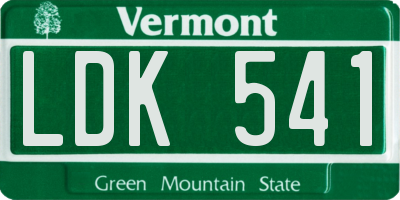 VT license plate LDK541
