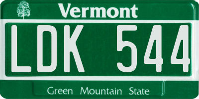 VT license plate LDK544
