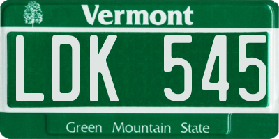 VT license plate LDK545