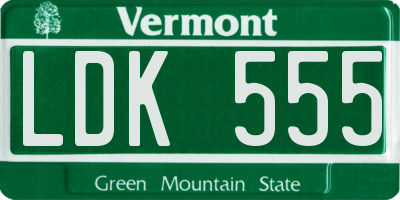 VT license plate LDK555