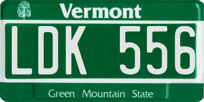 VT license plate LDK556