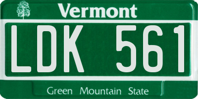 VT license plate LDK561