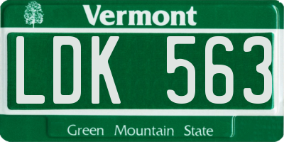 VT license plate LDK563