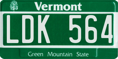 VT license plate LDK564