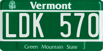 VT license plate LDK570