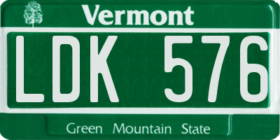 VT license plate LDK576