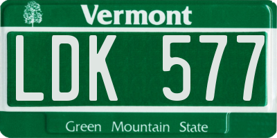 VT license plate LDK577