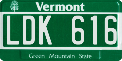 VT license plate LDK616