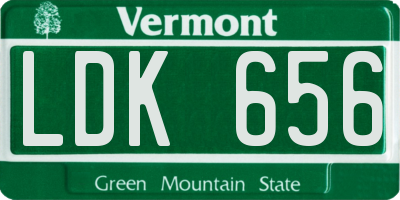 VT license plate LDK656