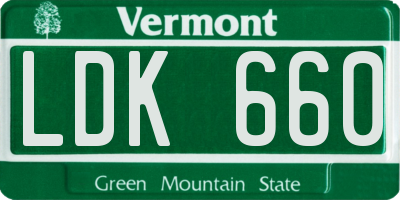 VT license plate LDK660