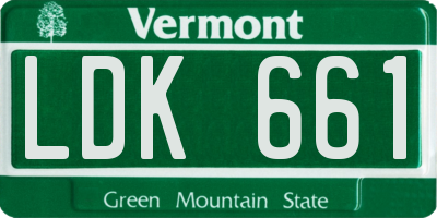 VT license plate LDK661