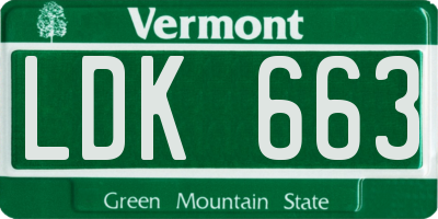 VT license plate LDK663