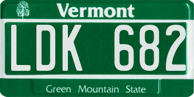 VT license plate LDK682