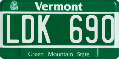 VT license plate LDK690