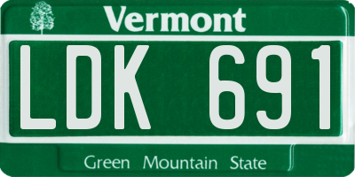VT license plate LDK691