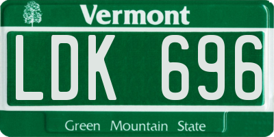 VT license plate LDK696
