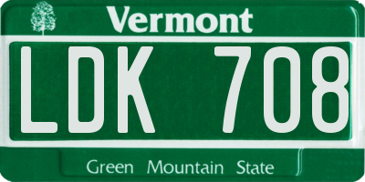 VT license plate LDK708