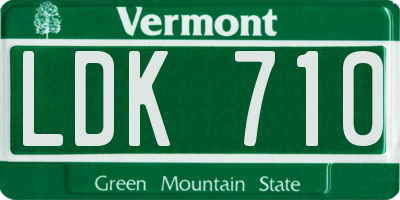 VT license plate LDK710