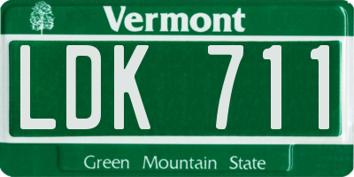VT license plate LDK711