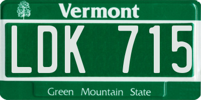 VT license plate LDK715