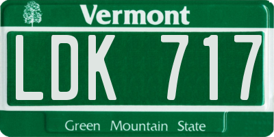 VT license plate LDK717