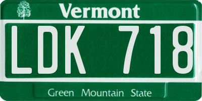 VT license plate LDK718