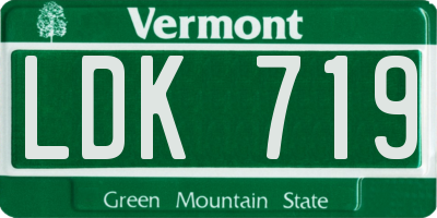 VT license plate LDK719